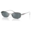Occhiali da sole a forma di cuscino, Sk7042, color argento