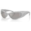 Occhiali da sole a forma di maschera, Sk6027, color argento