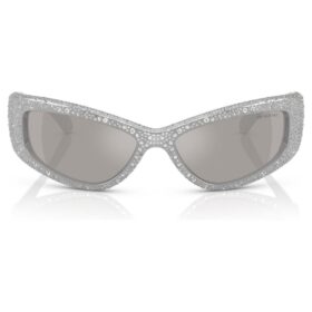 Occhiali da sole a forma di maschera, Sk6027, color argento