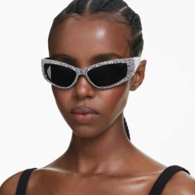 Occhiali da sole a forma di maschera, SK6027, nero