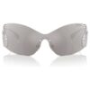 Occhiali da sole a maschera, Swan, Sk7020, tono argento