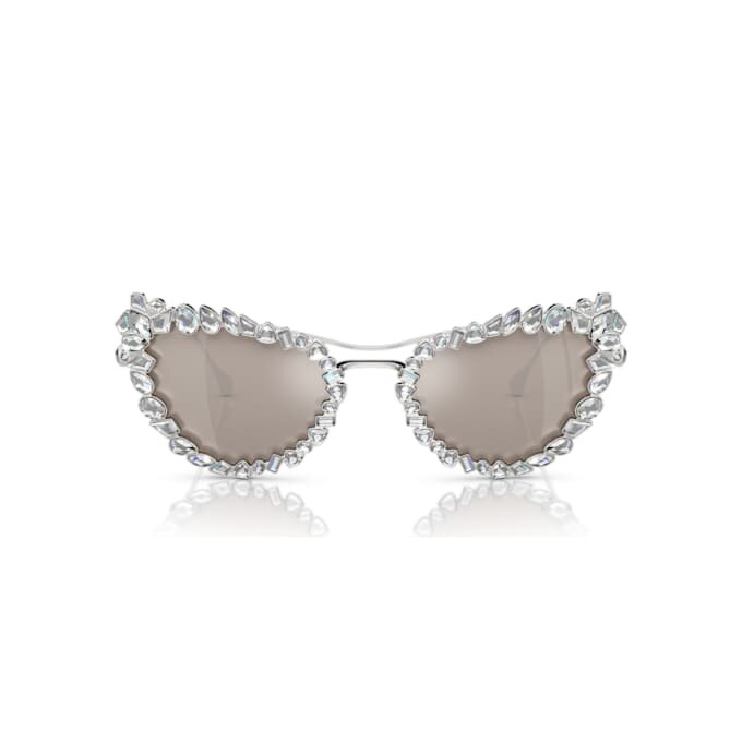 Occhiali da sole con clip 2 in 1, modello di tendenza, forma a occhio di gatto, Sk7011, bianco Occhiali da sole con clip 2 in 1, modello di tendenza, forma a occhio di gatto, Sk7011, bianco