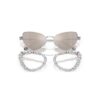 Occhiali da sole con clip 2 in 1, modello di tendenza, forma a occhio di gatto, Sk7011, bianco Occhiali da sole con clip 2 in 1, modello di tendenza, forma a occhio di gatto, Sk7011, bianco