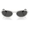 Occhiali da sole di forma ovale, clip-on 2 in 1, Sk7044, color argento Occhiali da sole di forma ovale, clip-on 2 in 1, Sk7044, color argento