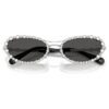 Occhiali da sole di forma ovale, clip-on 2 in 1, Sk7044, color argento Occhiali da sole di forma ovale, clip-on 2 in 1, Sk7044, color argento