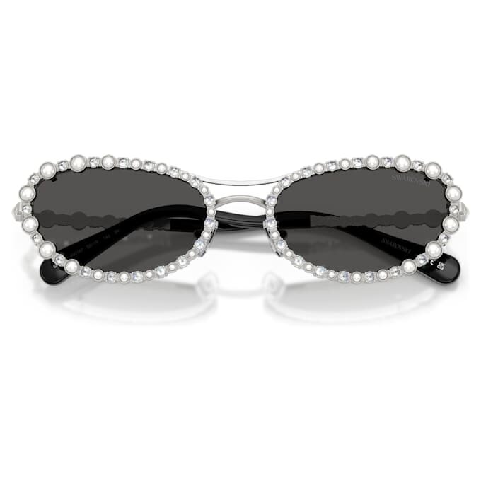 Occhiali da sole di forma ovale, clip-on 2 in 1, Sk7044, color argento Occhiali da sole di forma ovale, clip-on 2 in 1, Sk7044, color argento