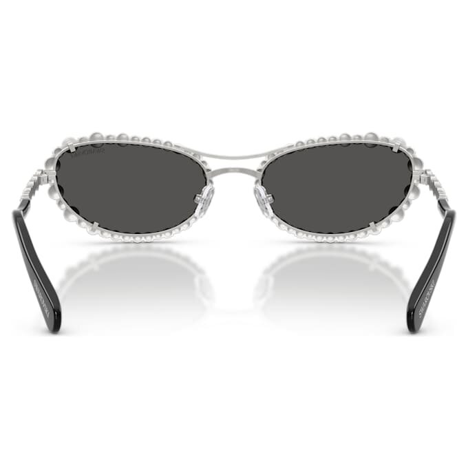 Occhiali da sole di forma ovale, clip-on 2 in 1, Sk7044, color argento Occhiali da sole di forma ovale, clip-on 2 in 1, Sk7044, color argento