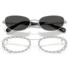 Occhiali da sole di forma ovale, clip-on 2 in 1, Sk7044, color argento Occhiali da sole di forma ovale, clip-on 2 in 1, Sk7044, color argento