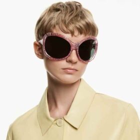 Occhiali da sole oversize, forma cat-eye, Sk6052, rosa
