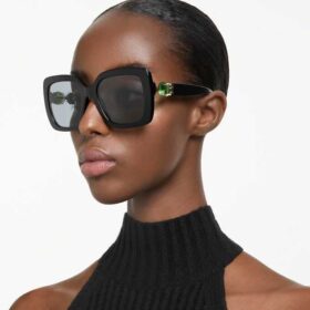 Occhiali da sole oversize, forma quadrata, SK6001, nero