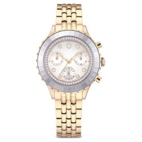 Octea Chrono Watch Swiss Made, bracciale in metallo, color oro, finitura color oro champagne