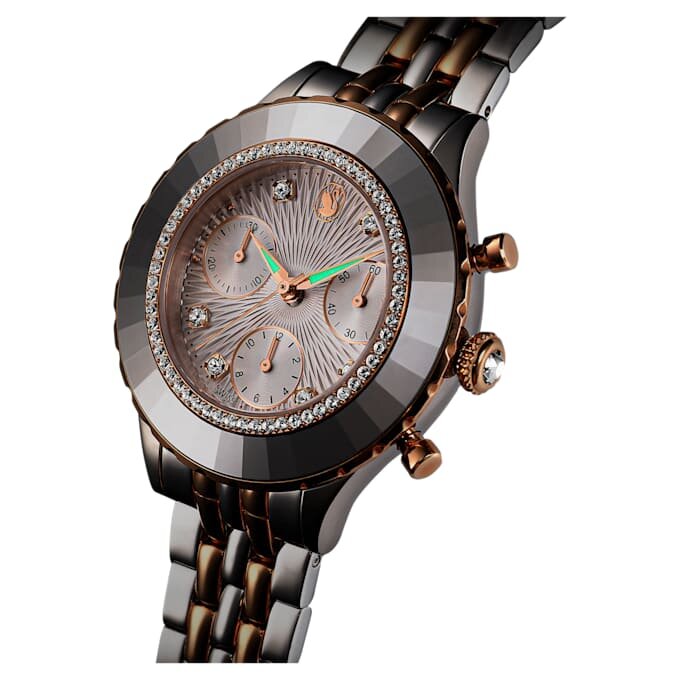 Octea Chrono Watch Swiss Made, bracciale in metallo, finitura color oro rosa, finitura in metalli misti Octea Chrono Watch Swiss Made, bracciale in metallo, finitura color oro rosa, finitura in metalli misti
