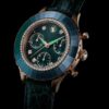 Octea Chrono Watch Swiss Made, cinturino in pelle, verde, finitura color oro rosa Octea Chrono Watch Swiss Made, cinturino in pelle, verde, finitura color oro rosa
