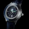Octea Moon Watch Swiss Made, Luna, cinturino in pelle, blu, acciaio inossidabile Octea Moon Watch Swiss Made, Luna, cinturino in pelle, blu, acciaio inossidabile