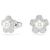 Orecchini a bottone Ariana Grande X Swarovski con perla di cristallo, taglio rotondo, fiore, bianco, placcati in rodio Orecchini a bottone Ariana Grande X Swarovski con perla di cristallo, taglio rotondo, fiore, bianco, placcati in rodio