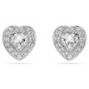 Orecchini a bottone Ariana Grande X Swarovski con tagli misti, a forma di cuore, bianchi, placcati in rodio Orecchini a bottone Ariana Grande X Swarovski con tagli misti, a forma di cuore, bianchi, placcati in rodio