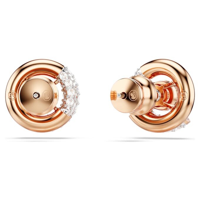 Orecchini a bottone Dextera con taglio rotondo, bianchi, placcati in oro rosa Orecchini a bottone Dextera con taglio rotondo, bianchi, placcati in oro rosa