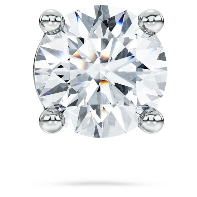 Orecchini a bottone Eternity con diamanti sintetici 0,5 Ct Tw, singoli, forma rotonda, oro bianco 14K Orecchini a bottone Eternity con diamanti sintetici 0,5 Ct Tw, singoli, forma rotonda, oro bianco 14K
