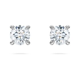 Orecchini a bottone Eternity con diamanti sintetici 0,52 ct totali, forma rotonda, argento sterling