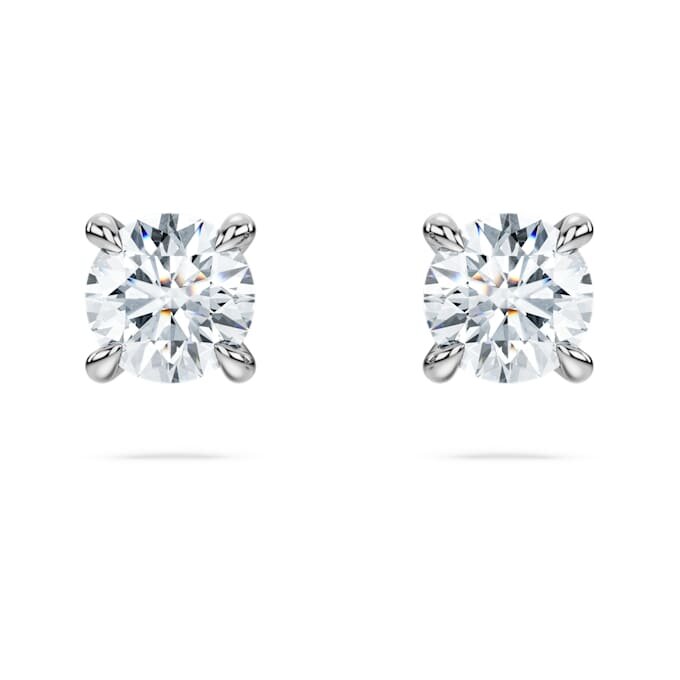 Orecchini a bottone Eternity con diamanti sintetici 0,52 ct totali, forma rotonda, argento sterling Orecchini a bottone Eternity con diamanti sintetici 0,52 ct totali, forma rotonda, argento sterling