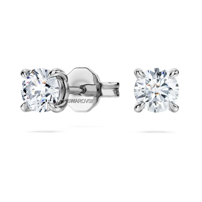 Orecchini a bottone Eternity con diamanti sintetici 0,52 ct totali, forma rotonda, argento sterling Orecchini a bottone Eternity con diamanti sintetici 0,52 ct totali, forma rotonda, argento sterling