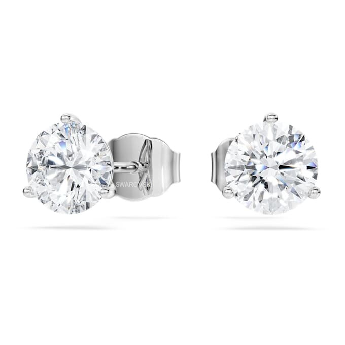 Orecchini a bottone Eternity con diamanti sintetici da laboratorio 2,0 carati in totale, forma rotonda, oro bianco 14K Orecchini a bottone Eternity con diamanti sintetici da laboratorio 2,0 carati in totale, forma rotonda, oro bianco 14K