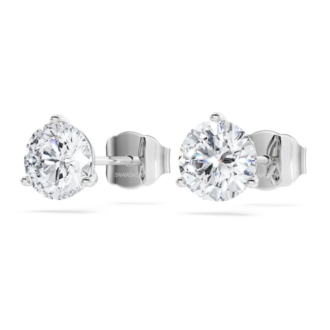 Orecchini a bottone Eternity con diamanti sintetici da laboratorio 2,0 carati in totale, forma rotonda, oro bianco 14K Orecchini a bottone Eternity con diamanti sintetici da laboratorio 2,0 carati in totale, forma rotonda, oro bianco 14K