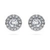 Orecchini a bottone Eternity Halo con diamanti sintetici 0,75 carati in totale, forma rotonda, oro bianco 14K Orecchini a bottone Eternity Halo con diamanti sintetici 0,75 carati in totale, forma rotonda, oro bianco 14K