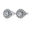 Orecchini a bottone Eternity Halo con diamanti sintetici 0,75 carati in totale, forma rotonda, oro bianco 14K Orecchini a bottone Eternity Halo con diamanti sintetici 0,75 carati in totale, forma rotonda, oro bianco 14K