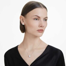 Orecchini a bottone Eternity Halo con diamanti sintetici da 2 Ct in totale, forma rotonda, oro bianco 14K