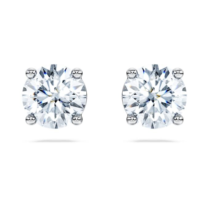 Orecchini a bottone Eternity Solitaire con diamanti sintetici da 2 carati in totale, forma rotonda, oro bianco 14K Orecchini a bottone Eternity Solitaire con diamanti sintetici da 2 carati in totale, forma rotonda, oro bianco 14K