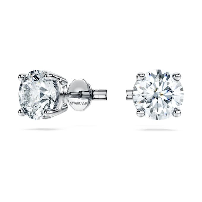 Orecchini a bottone Eternity Solitaire con diamanti sintetici da 2 carati in totale, forma rotonda, oro bianco 14K Orecchini a bottone Eternity Solitaire con diamanti sintetici da 2 carati in totale, forma rotonda, oro bianco 14K