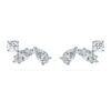 Orecchini a bottone Galaxy con diamanti sintetici 0,5 carati in totale, forme miste, argento sterling Orecchini a bottone Galaxy con diamanti sintetici 0,5 carati in totale, forme miste, argento sterling