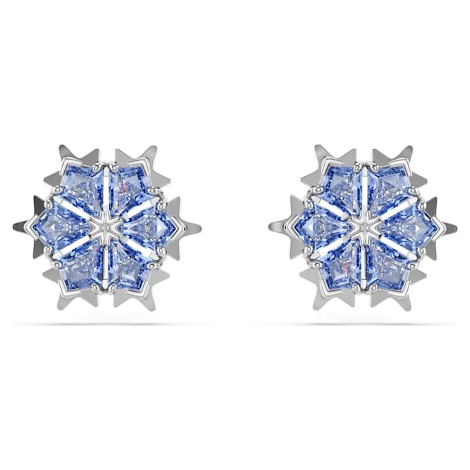 Orecchini a bottone Magic “Fiocco di neve”, blu, placcati in rodio Orecchini a bottone Magic “Fiocco di neve”, blu, placcati in rodio