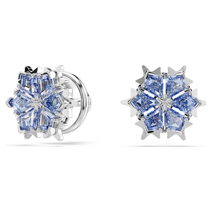 Orecchini a bottone Magic “Fiocco di neve”, blu, placcati in rodio Orecchini a bottone Magic “Fiocco di neve”, blu, placcati in rodio