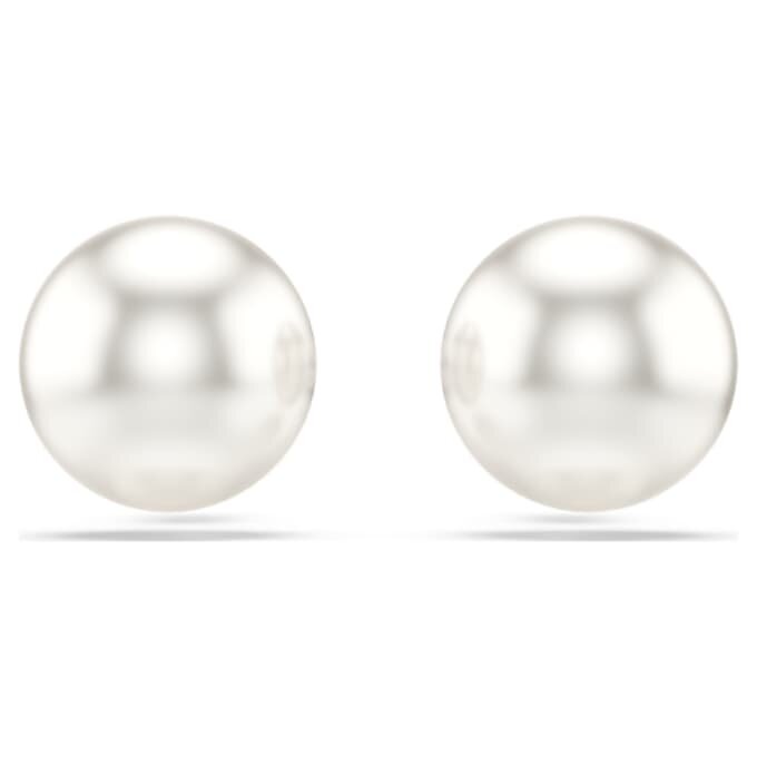 Orecchini a bottone Matrix con perla di cristallo, bianchi, placcati in rodio Orecchini a bottone Matrix con perla di cristallo, bianchi, placcati in rodio
