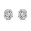 Orecchini a bottone ottagonali con diamanti sintetici da 1,0 carati in totale, forma ottagonale, oro bianco 14K Orecchini a bottone ottagonali con diamanti sintetici da 1,0 carati in totale, forma ottagonale, oro bianco 14K