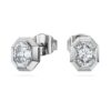 Orecchini a bottone ottagonali con diamanti sintetici da 1,0 carati in totale, forma ottagonale, oro bianco 14K Orecchini a bottone ottagonali con diamanti sintetici da 1,0 carati in totale, forma ottagonale, oro bianco 14K