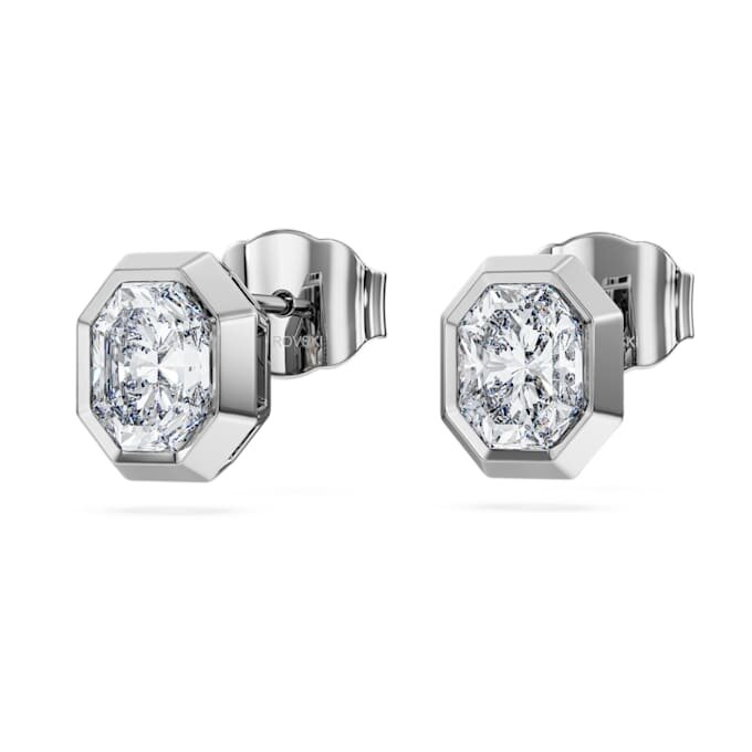 Orecchini a bottone ottagonali con diamanti sintetici da 1,0 carati in totale, forma ottagonale, oro bianco 14K Orecchini a bottone ottagonali con diamanti sintetici da 1,0 carati in totale, forma ottagonale, oro bianco 14K