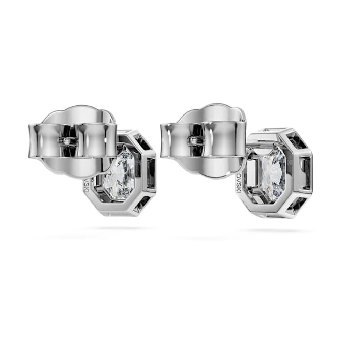 Orecchini a bottone ottagonali con diamanti sintetici da 1,0 carati in totale, forma ottagonale, oro bianco 14K Orecchini a bottone ottagonali con diamanti sintetici da 1,0 carati in totale, forma ottagonale, oro bianco 14K
