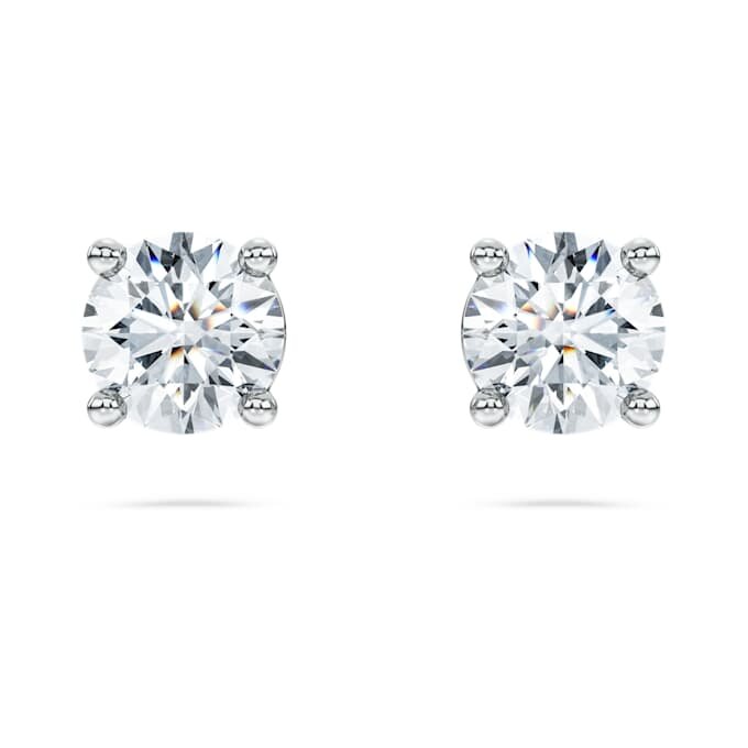 Orecchini a bottone solitari Eternity con diamanti sintetici da 1 Ct in totale, forma rotonda, oro bianco 14K Orecchini a bottone solitari Eternity con diamanti sintetici da 1 Ct in totale, forma rotonda, oro bianco 14K