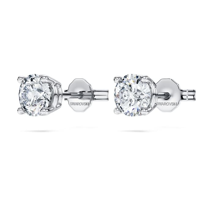 Orecchini a bottone solitari Eternity con diamanti sintetici da 1 Ct in totale, forma rotonda, oro bianco 14K Orecchini a bottone solitari Eternity con diamanti sintetici da 1 Ct in totale, forma rotonda, oro bianco 14K