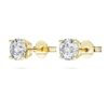 Orecchini a bottone solitari Eternity con diamanti sintetici da laboratorio, 1 Ct in totale, forma rotonda, oro giallo 14K Orecchini a bottone solitari Eternity con diamanti sintetici da laboratorio, 1 Ct in totale, forma rotonda, oro giallo 14K