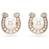 Orecchini a bottone Symbolica con perla di cristallo, pavé, ferro di cavallo, bianco, placcati in oro rosa Orecchini a bottone Symbolica con perla di cristallo, pavé, ferro di cavallo, bianco, placcati in oro rosa