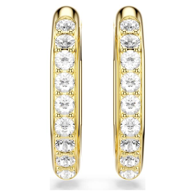 Orecchini a cerchio Dextera a forma ottagonale, taglio rotondo, medi, bianchi, placcati in oro Orecchini a cerchio Dextera a forma ottagonale, taglio rotondo, medi, bianchi, placcati in oro