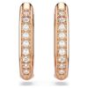 Orecchini a cerchio Dextera a forma ottagonale, taglio rotondo, piccoli, bianchi, placcati in oro rosa