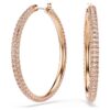Orecchini a cerchio Dextera con pavé, grandi, bianchi, placcati in oro rosa Orecchini a cerchio Dextera con pavé, grandi, bianchi, placcati in oro rosa