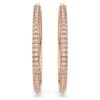 Orecchini a cerchio Dextera con pavé, grandi, bianchi, placcati in oro rosa Orecchini a cerchio Dextera con pavé, grandi, bianchi, placcati in oro rosa