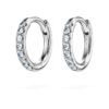 Orecchini a cerchio Eternity con diamanti sintetici 0,1 carati in totale, forma rotonda, piccoli, oro bianco 14K Orecchini a cerchio Eternity con diamanti sintetici 0,1 carati in totale, forma rotonda, piccoli, oro bianco 14K