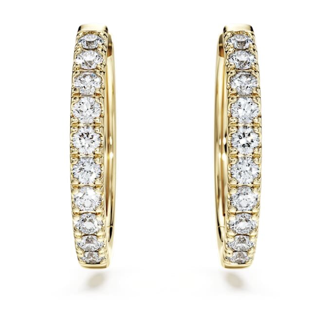 Orecchini a cerchio Eternity con diamanti sintetici 0,5 ct totali, forma rotonda, oro giallo 14K Orecchini a cerchio Eternity con diamanti sintetici 0,5 ct totali, forma rotonda, oro giallo 14K